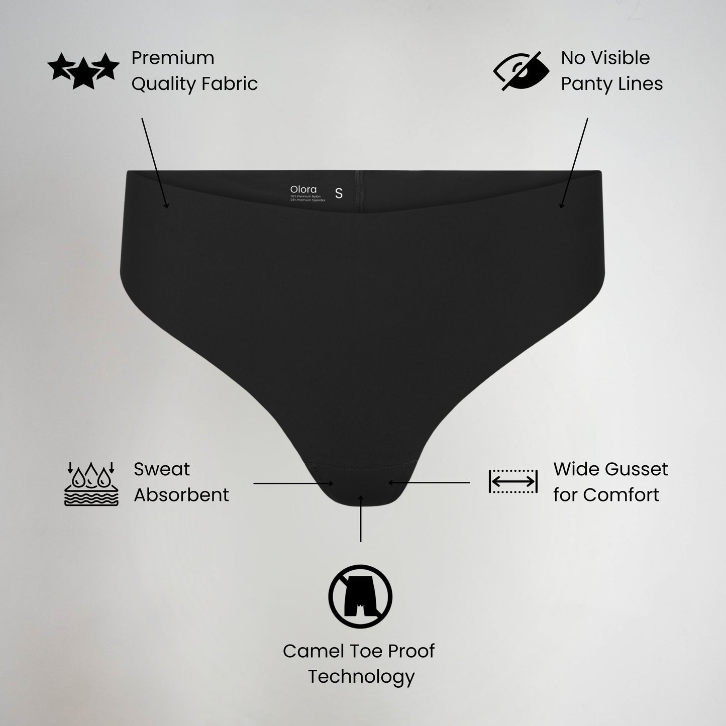 Invisible Camel Toe Thong High Rise